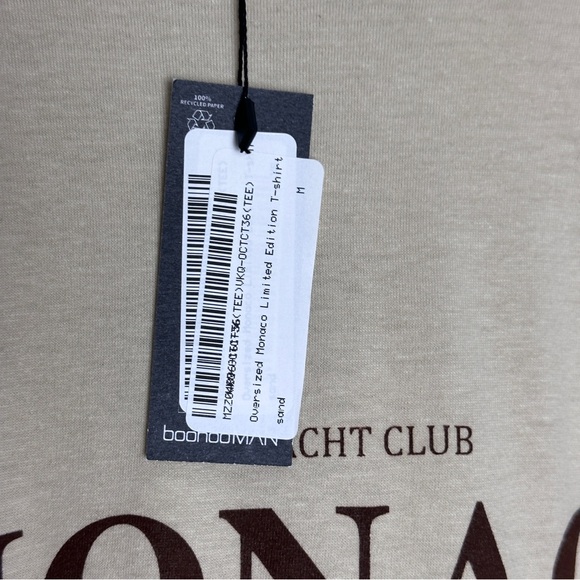 Men’s BoohooMAN Oversized Monaco Limited Edition T-Shirt - Medium - Picture 3 of 4